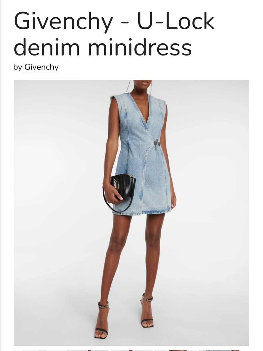 Givenchy Light Blue Washed Denim Wrap-Style Dress - Picture 5 of 9